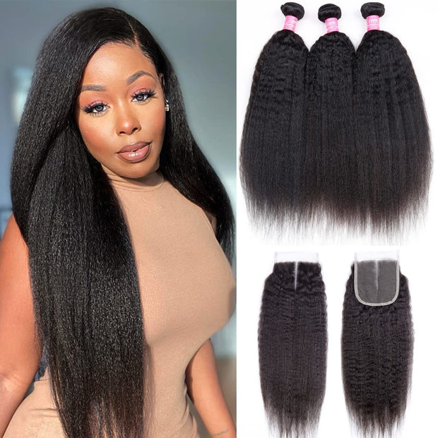 Brazilian kinky straight Hair Bundle